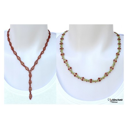 DIY Beaded Y and Round Necklaces Tutorial, Jewelry Making Idea, "Casey" PDF Bead Weaving Tutorial