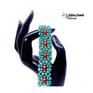 Beaded Floral Bracelet Pattern, Beginner Beading Project, Beadwork Jewelry step by Step, "Camy" PDF Tutorial