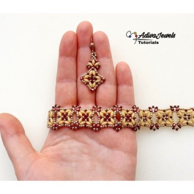 Beading Tutorial for DIY Bracelet and Earrings, Beadwork Pattern, "Kate" PDF Tutorial