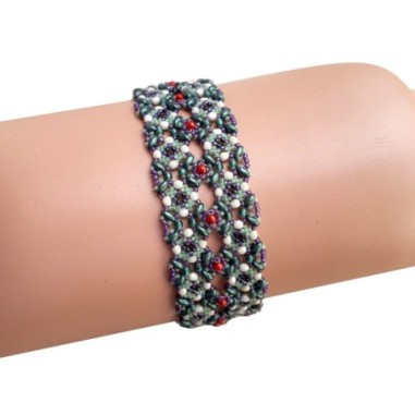 Beading Pattern for Bracelet, Jewelry Making Idea, Seed Beads Bracelet Design, "Lacy" PDF Beadwork Tutorial