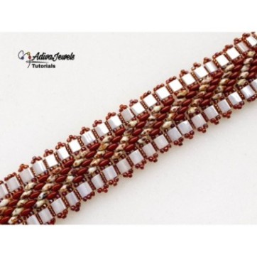 Beaded Wrist Band Pattern, DIY Beads Jewelry, "Stripes" PDF Beadwork Tutorial