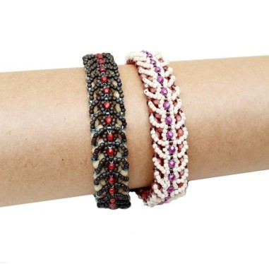 Bead Weaving Design, DIY Bracelet Pattern with Seed Beads and Crystals, "Mariela" PDF Tutorial