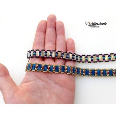 Bracelet Making Tutorial: Beading with Bugle Beads, Seed Beads, and Fire-Polished Beads, "Grace" PDF Beadwork Pattern