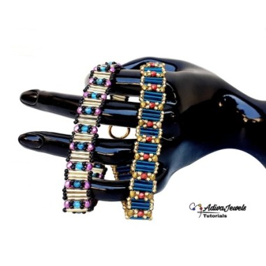 Bracelet Making Tutorial: Beading with Bugle Beads, Seed Beads, and Fire-Polished Beads, "Grace" PDF Beadwork Pattern