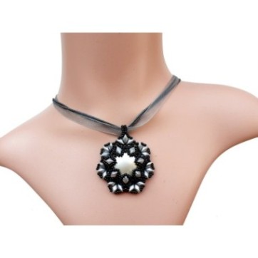 DIY Beaded Pendant Tutorial, Jewelry Making Guide, "Tess" PDF Beadwork Pattern