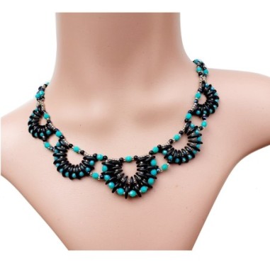 Beadwork Design for Necklace, Beaded Jewelry Pattern, "Iunona" PDF Beading Tutorial