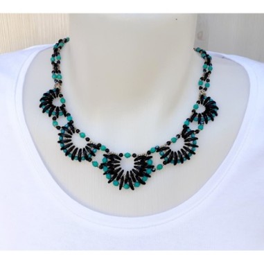 Beadwork Design for Necklace, Beaded Jewelry Pattern, "Iunona" PDF Beading Tutorial