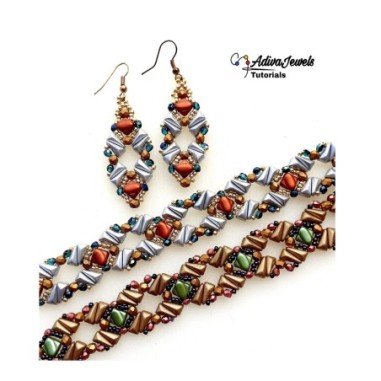 Beadwork Tutorial : Create a Gorgeous Jewelry set, "Venus" Bracelet and Earrings Pattern