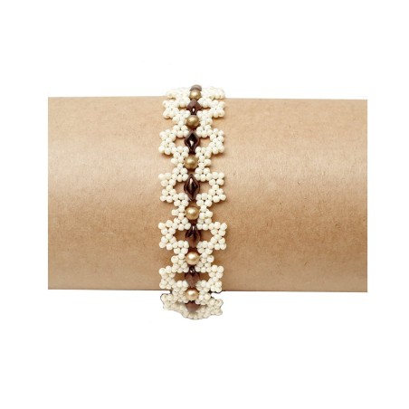 DIY Beaded Bracelet Tutorial, Seed Beads and GemDuo Beads Design, "Felly" PDF Pattern