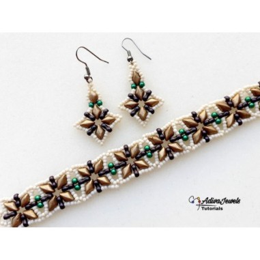 DIY Beaded Jewelry Pattern for a Matching Bracelet and Earrings Set, "Suri" PDF Tutorial