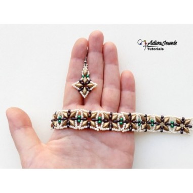 DIY Beaded Jewelry Pattern for a Matching Bracelet and Earrings Set, "Suri" PDF Tutorial