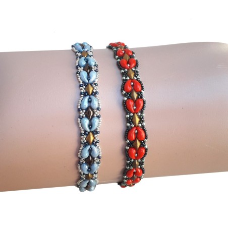 Bracelet Tutorial with Czech Beads, Beaded Jewelry DIY, "Lisa" PDF Beading Pattern