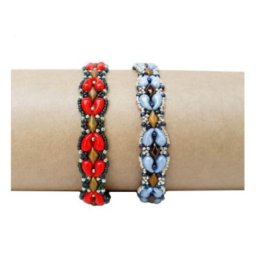 Bracelet Tutorial with Czech Beads, Beaded Jewelry DIY, "Lisa" PDF Beading Pattern
