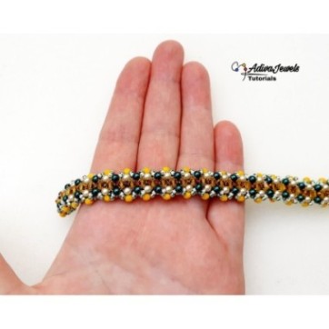 DIY Beaded Bracelet Tutorial with Crystals and Pearls, Beadwork Project, "Selena" PDF Bead Weaving Pattern 2