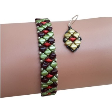 Pattern for Beaded Bracelet and Earrings, Beadwork Instructions, "Susan" PDF Beading Tutorial