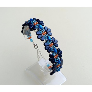 DIY Beadwork Tutorial for Bracelet, Jewelry Making PDF, "Fiona" Bead Weaving Pattern