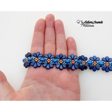 DIY Beadwork Tutorial for Bracelet, Jewelry Making PDF, "Fiona" Bead Weaving Pattern