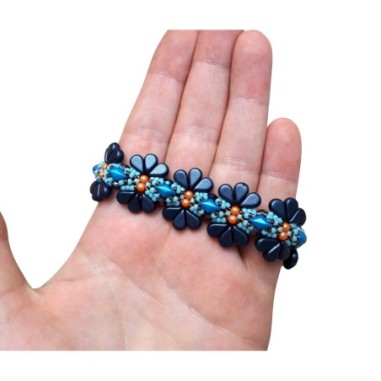 DIY Beadwork Tutorial for Bracelet, Jewelry Making PDF, "Fiona" Bead Weaving Pattern