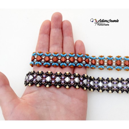 Beading Tutorial for Bracelet, Beaded Wrist Band, Jewelry Making Guide, "Silky" PDF Beadwork Pattern