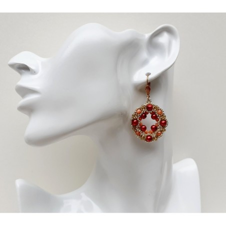 Beadwork Pattern for Bracelet and Earrings, Jewelry Making Guide , "Alma" PDF Beading Tutorial