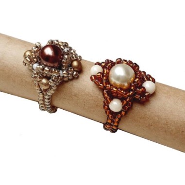 Beading Tutorial for Necklace, Bracelet, Earrings and Ring, DIY Pearl Beads Jewelry, "Majestic" PDF Beadwork Pattern