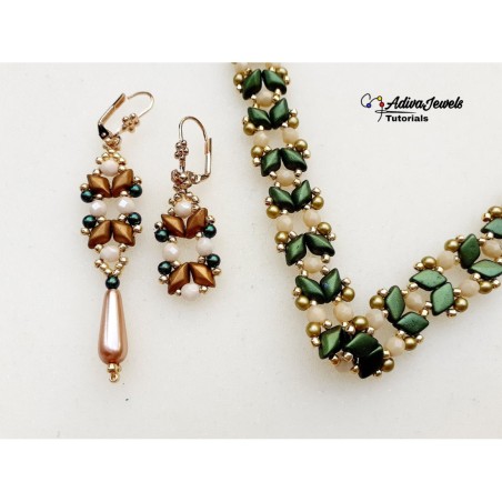 DIY Beaded Jewelry Tutorial, Bracelet and Earrings Beading Pattern, "Naty" PDF Beadwork Project