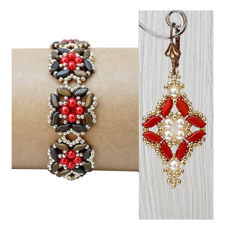 Beading Tutorial for Bracelet and Earrings, Handcrafted Jewelry Idea, "Celeste" PDF Beadwork Pattern