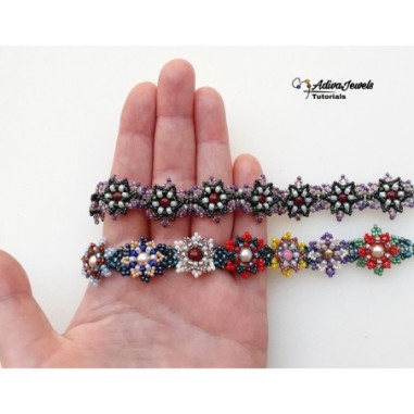 Seed Beads Pattern, DIY Beaded Floral Bracelet, Bead Weaving Design, "Flowers" PDF Beading Tutorial