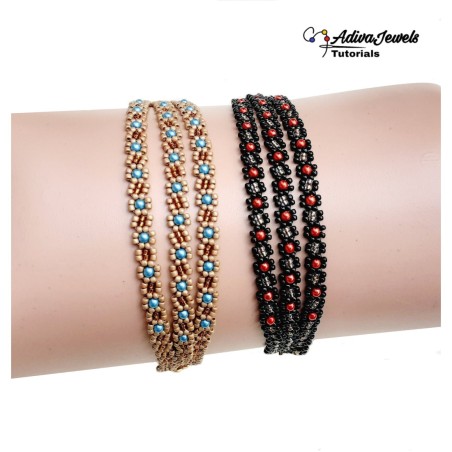 Pattern for Beaded Layered Bracelet with Seed Beads and Pearls, DIY  Jewelry Project, "Leya" PDF Beading Tutorial