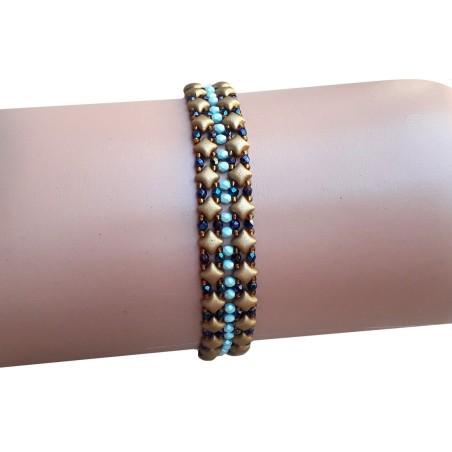 DIY Beaded Band Bracelet Pattern with Wibeduo Beads, "Lia" PDF Beading Tutorial