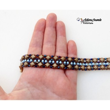 DIY Beaded Band Bracelet Pattern with Wibeduo Beads, "Lia" PDF Beading Tutorial