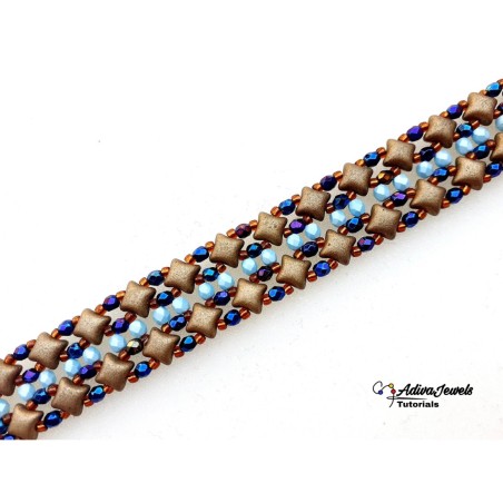 DIY Beaded Band Bracelet Pattern with Wibeduo Beads, "Lia" PDF Beading Tutorial