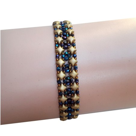 DIY Beaded Band Bracelet Pattern with Wibeduo Beads, "Lia" PDF Beading Tutorial