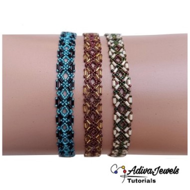 Beadwork Pattern for DIY Bracelet, Beading Project, "Telma" PDF Bead Weaving Tutorial