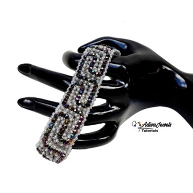 DIY Sturdy Bracelet Pattern with Seed Beads and Crystals, "Endless Love" PDF Beadwork Tutorial