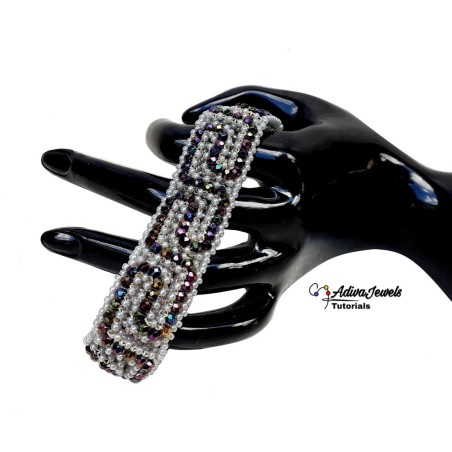 DIY Sturdy Bracelet Pattern with Seed Beads and Crystals, "Endless Love" PDF Beadwork Tutorial