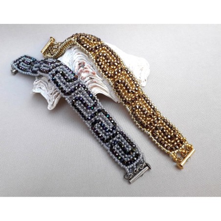 DIY Sturdy Bracelet Pattern with Seed Beads and Crystals, "Endless Love" PDF Beadwork Tutorial