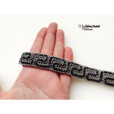DIY Sturdy Bracelet Pattern with Seed Beads and Crystals, "Endless Love" PDF Beadwork Tutorial