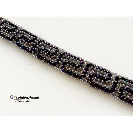 DIY Sturdy Bracelet Pattern with Seed Beads and Crystals, "Endless Love" PDF Beadwork Tutorial