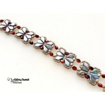 Beadwork Pattern for DIY Beaded Bracelet, Easy Beading Tutorial, "Lora" PDF Beadwork Guide 2