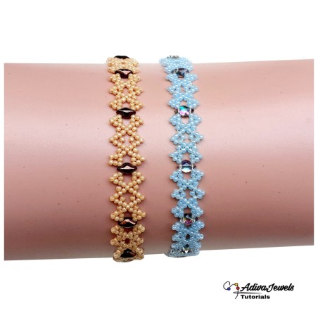Beaded, Lacy, Narrow Bracelet DIY, Beadwork Design, "Enola" PDF Beading Tutorial