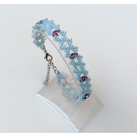 Beaded, Lacy, Narrow Bracelet DIY, Beadwork Design, "Enola" PDF Beading Tutorial