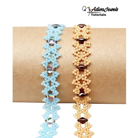 Beaded, Lacy, Narrow Bracelet DIY, Beadwork Design, "Enola" PDF Beading Tutorial