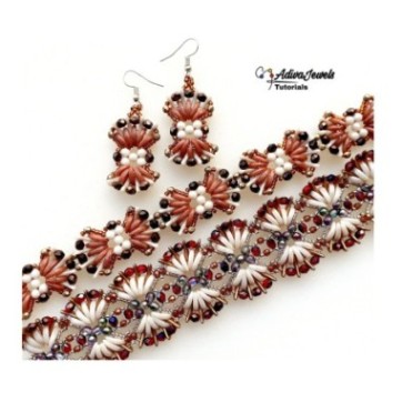 DIY Beaded Jewelry Tutorial, Bracelet and Earrings Pattern, "Mariposa" PDF Beadwork Tutorial
