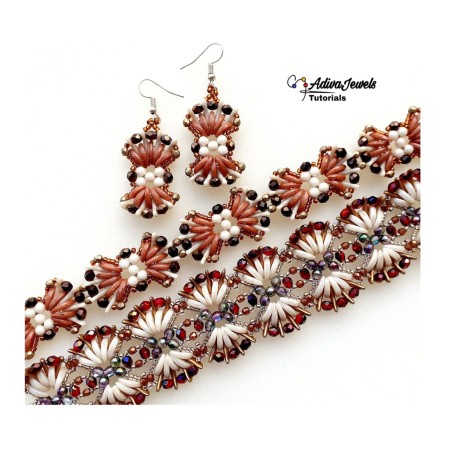 DIY Beaded Jewelry Tutorial, Bracelet and Earrings Pattern, "Mariposa" PDF Beadwork Tutorial