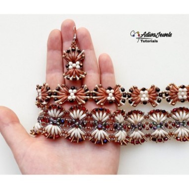 DIY Beaded Jewelry Tutorial, Bracelet and Earrings Pattern, "Mariposa" PDF Beadwork Tutorial