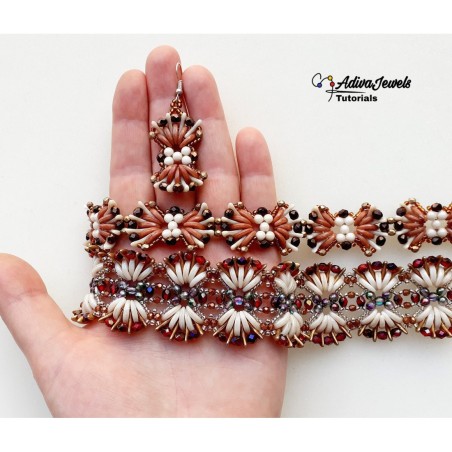 DIY Beaded Jewelry Tutorial, Bracelet and Earrings Pattern, "Mariposa" PDF Beadwork Tutorial