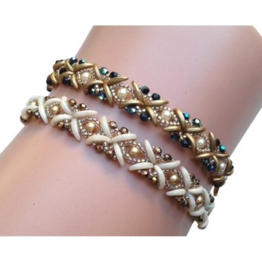 Beading Pattern for DIY Bracelet, Beaded Jewelry Step by Step, "Butterflies" PDF Beadwork Tutorial