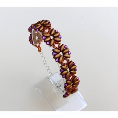 Beadwork Pattern for DIY Bracelet and Earrings, Beaded Jewelry Idea, "Moly" PDF Beading Tutorial