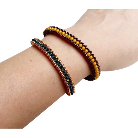 DIY Bracelet Pattern with Pearls or Crystals and Seed Beads, Beaded Jewelry Step by Step, "Loki" PDF Beadwork Tutorial